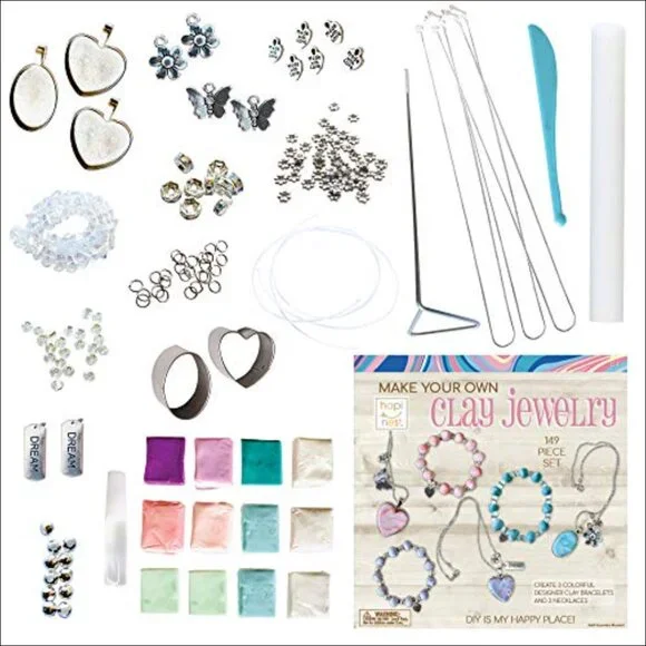 Clay Jewelry Making Kit with Polymer Clay, Charms, and Beads - Picture 2 of 6